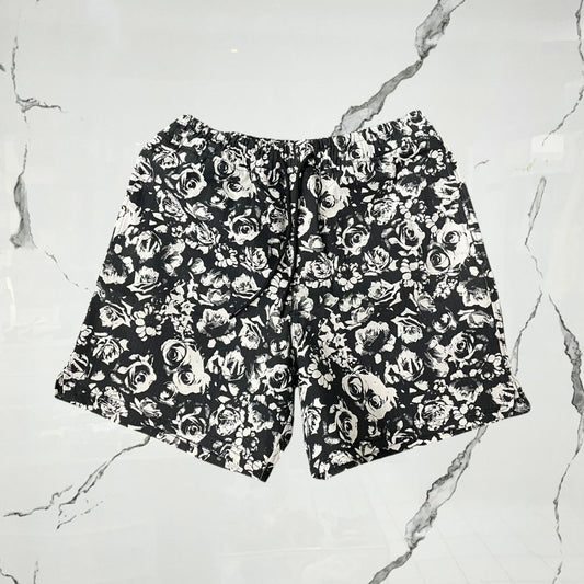 CrowStar Black White Flower Short - Urban Utility