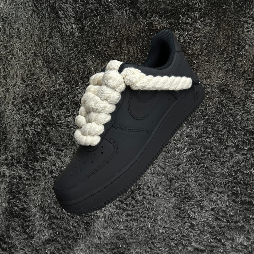 Air Force 1 Rope Matte Black Beige (Custom)