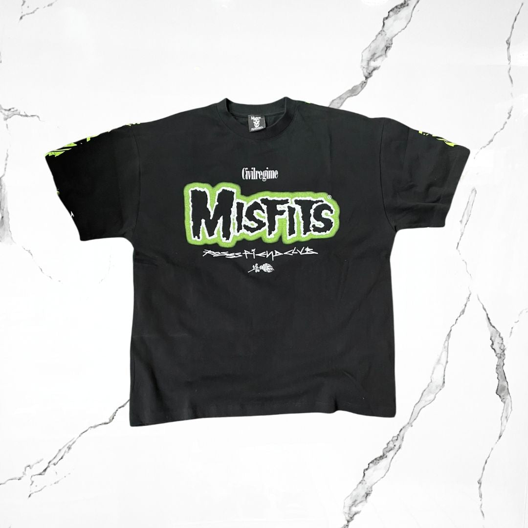 Civilregime x Misfits Skull Black Green T-Shirt - Urban Utility