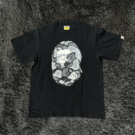 Bape Dot Camo Big Ape Head Black Grey T-Shirt