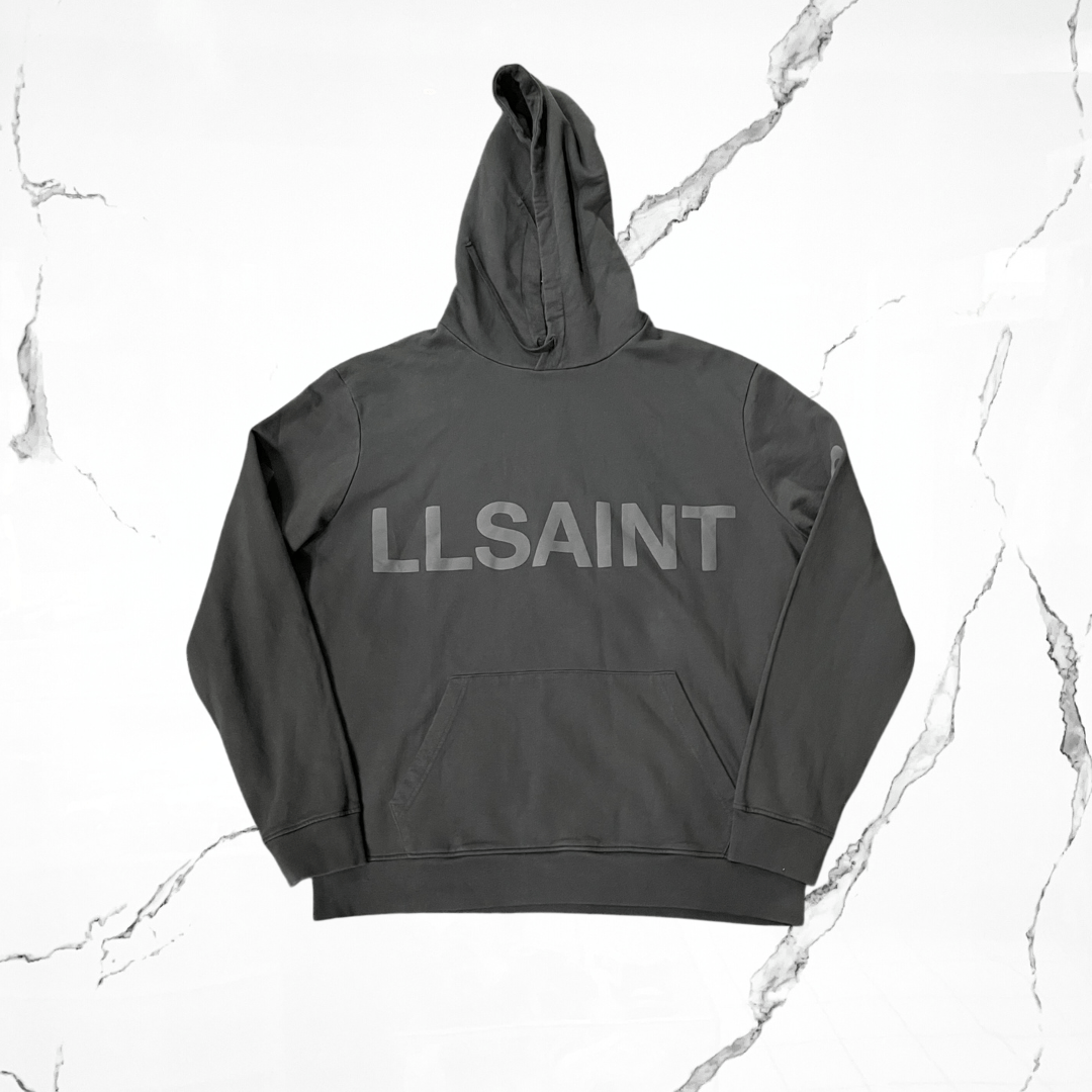 All Saints Biggy Oth Jet Black Hoodie - Urban Utility
