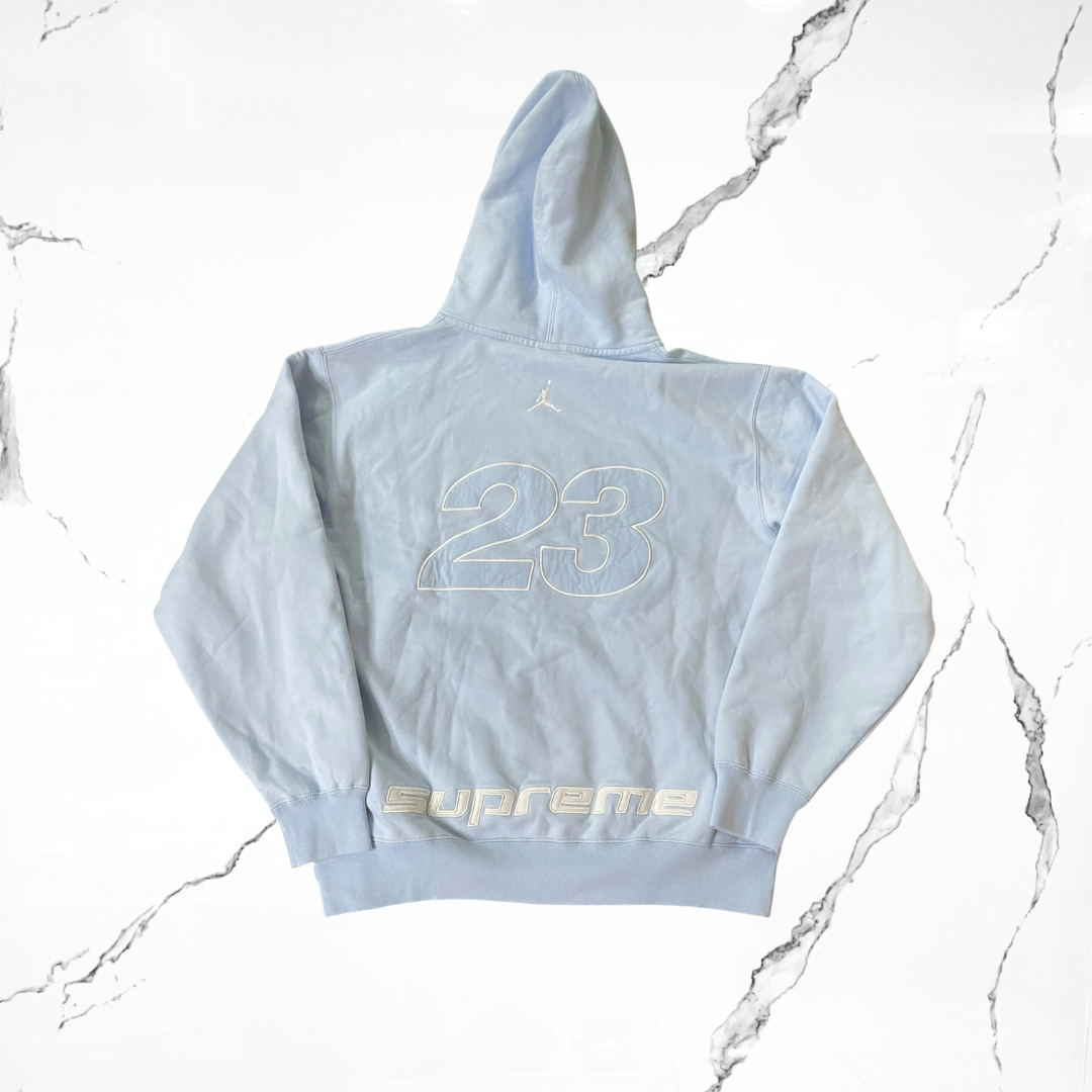 Supreme x Jordan Light Blue Hoodie Sweatshirt