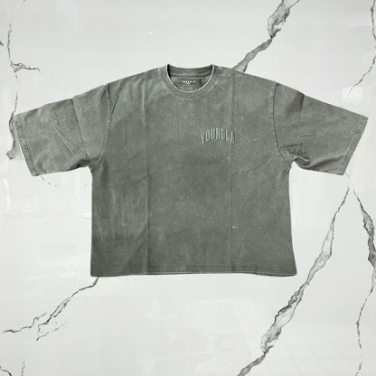 YoungLA Foundation Cropped Tees Forest Green Wash T-shirt - Urban Utility