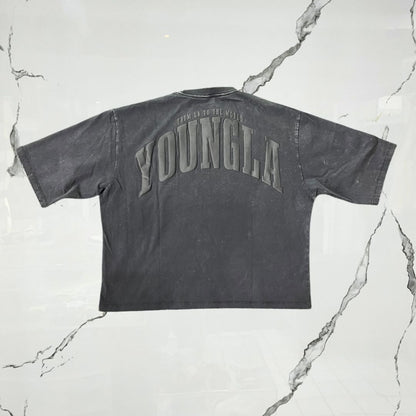 YoungLA Foundation Cropped Tees Black Wash T-shirt - Urban Utility
