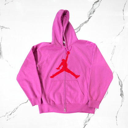 Supreme x Jordan Pink Red Hoodie Sweatshirt