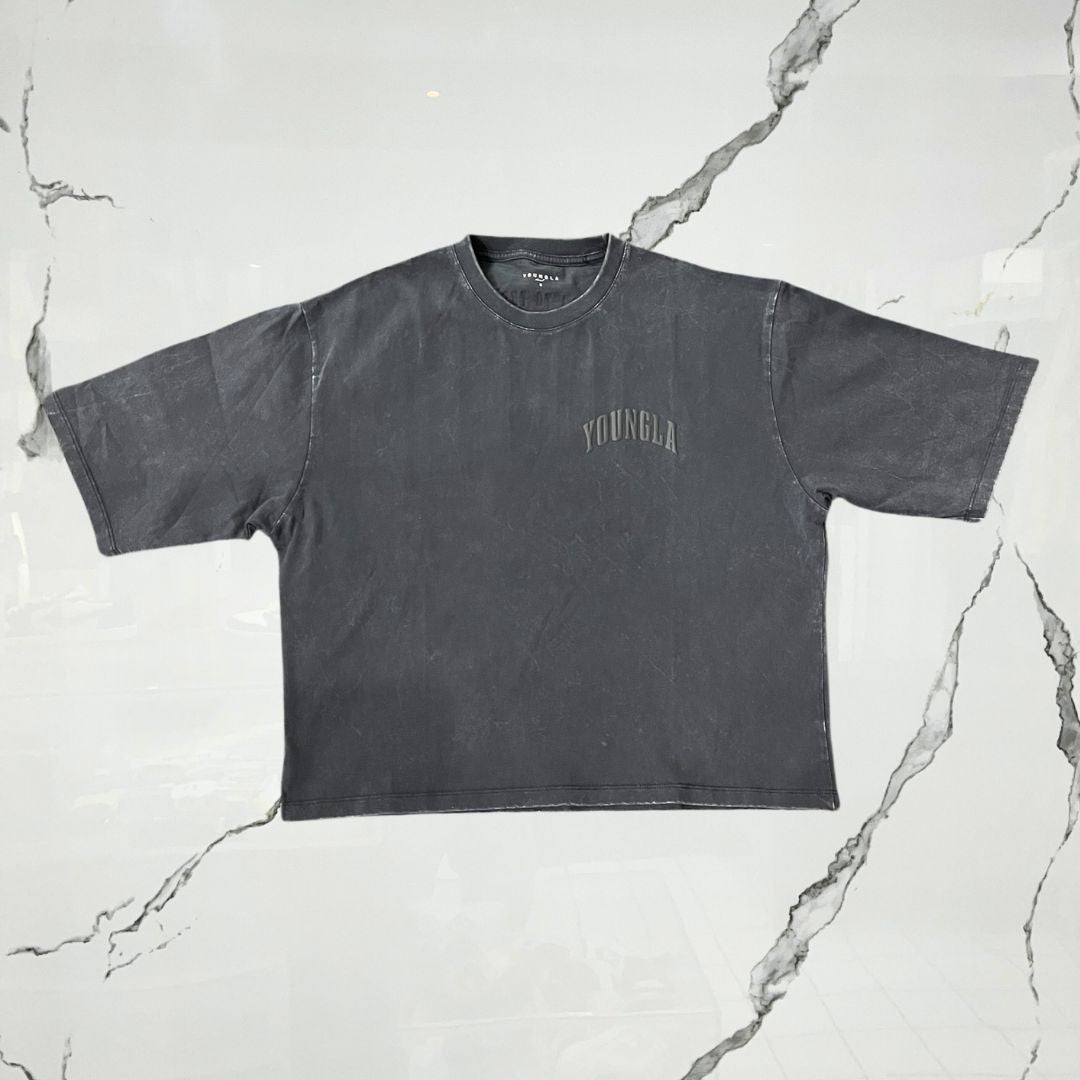 YoungLA Foundation Cropped Tees Black Wash T-shirt