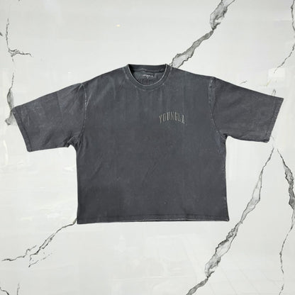 YoungLA Foundation Cropped Tees Black Wash T-shirt - Urban Utility