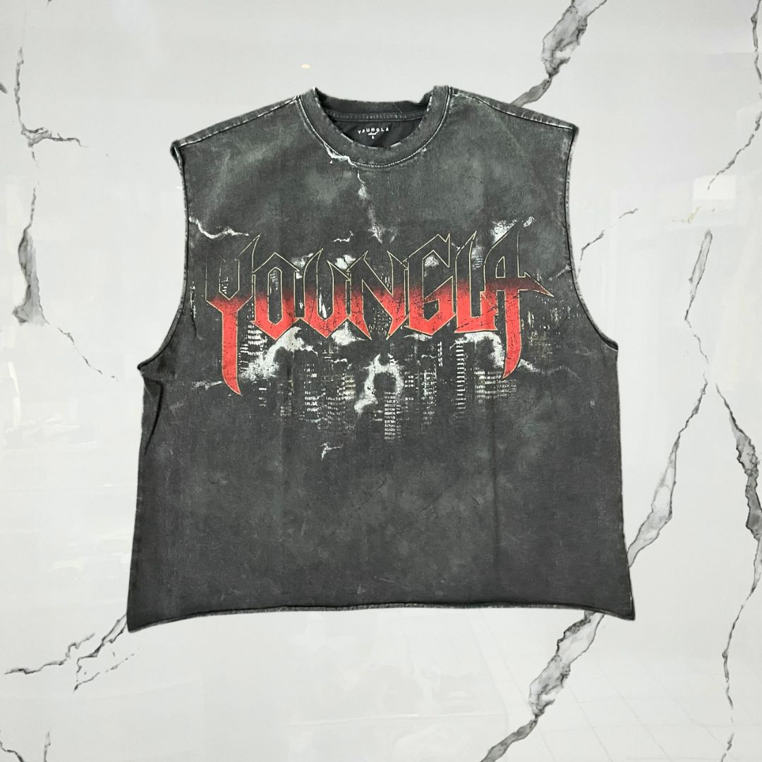 YoungLA Dark Night Tanks Black Wash  Tank Top