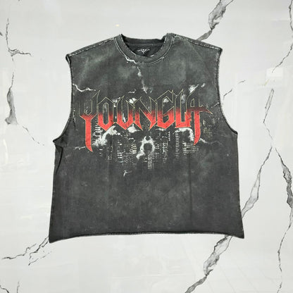 YoungLA Dark Night Tanks Black Wash Tank Top - Urban Utility