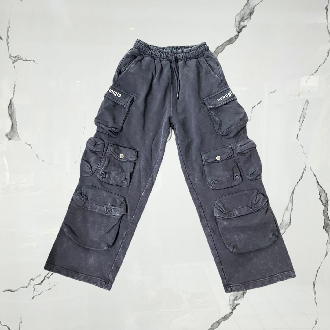 YoungLA Hella Pocket Sweats Deep Purple Wash Pants