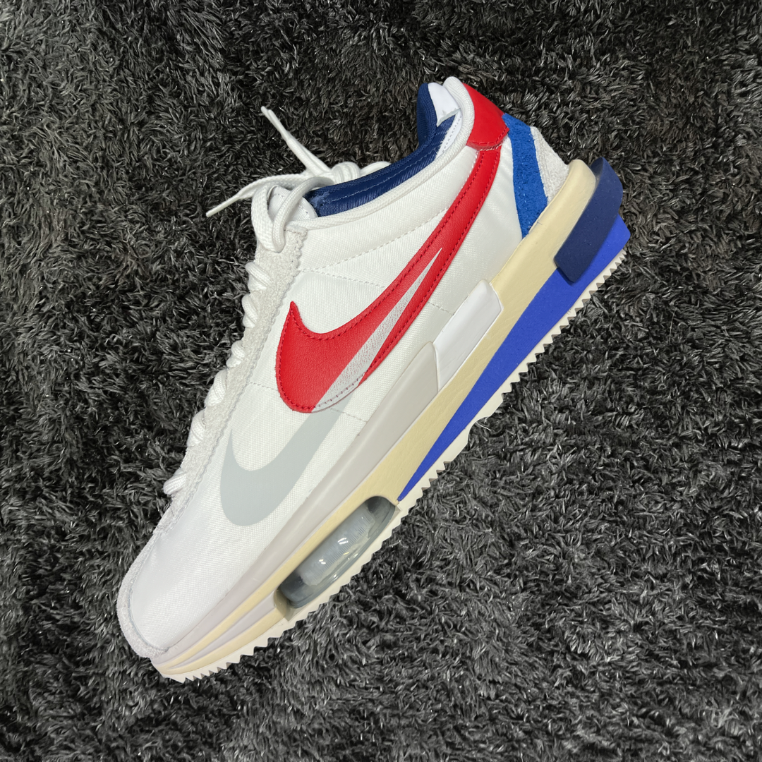 Zoom Cortez Sacai White University Red