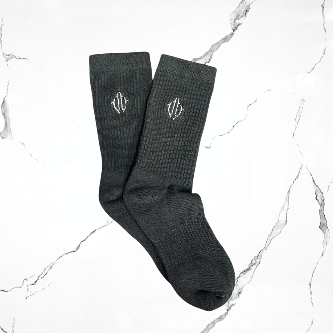Utility Mini Roots Grey White (Bordado) Calcetas
