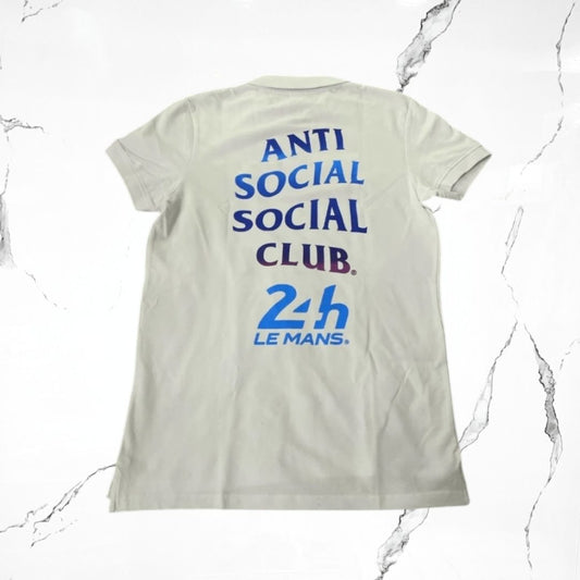 Anti Social Social Club 24 hours Of Le Mans Polo White T-shirt - Urban Utility