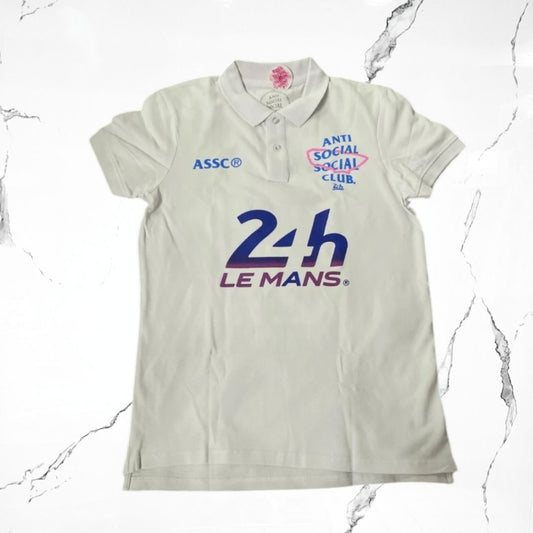 Anti Social Social Club 24 hours Of Le Mans Polo White T-shirt - Urban Utility