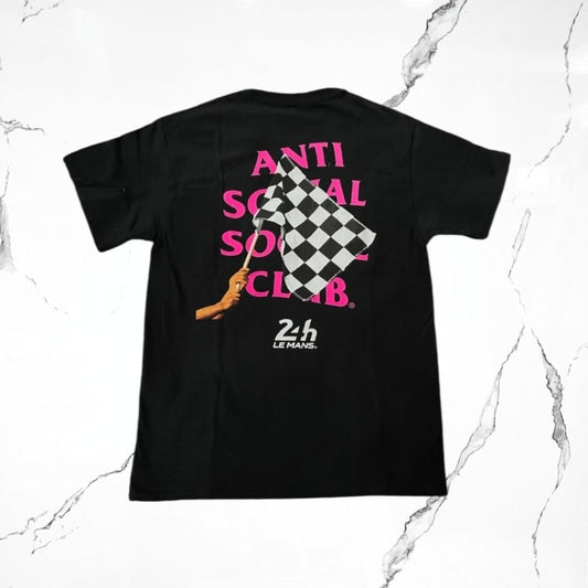 Anti Social Social Club 24 hours Of Le Mans Black Pink T-shirt - Urban Utility