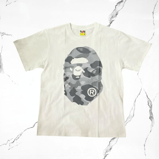 Bape Dot Camo Big Ape Head White Gray T-shirt - Urban Utility