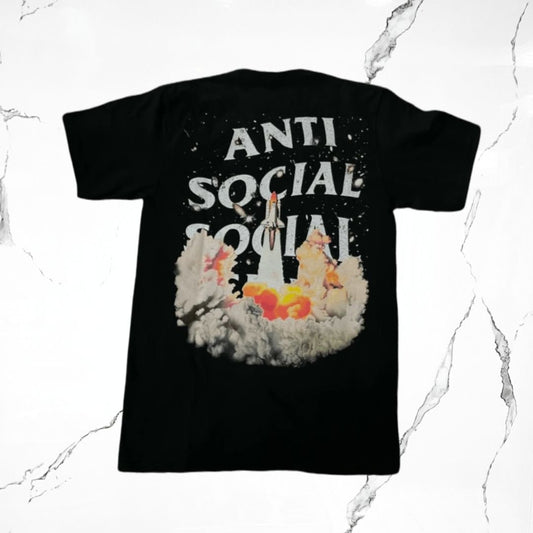 Anti Social Social Club And Nasa Black T-shirt - Urban Utility
