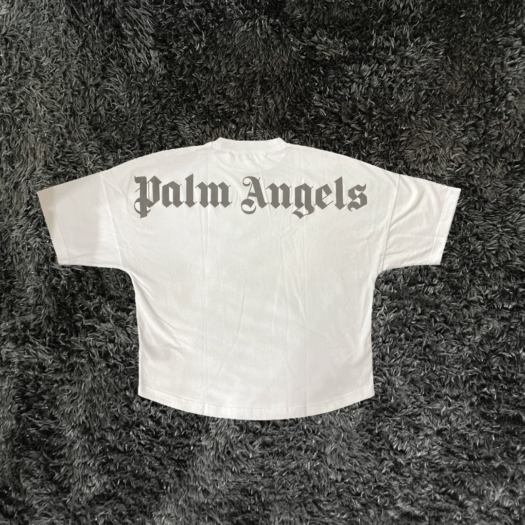 Palm Angels White Black Letters T-Shirt