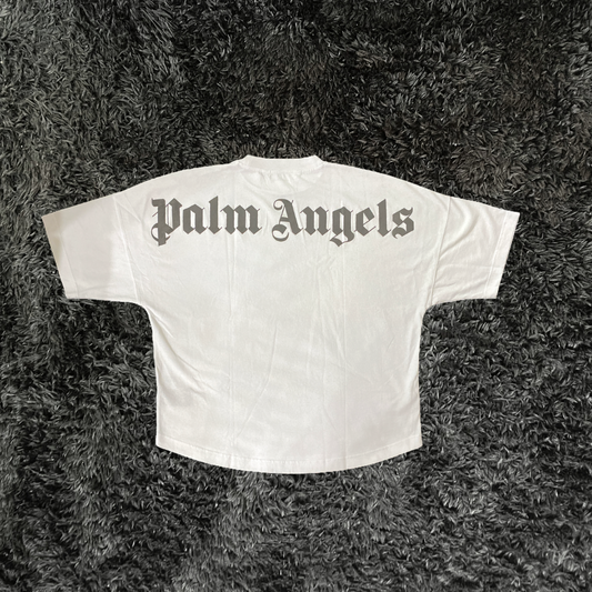 Palm Angels White Black Letters T-Shirt