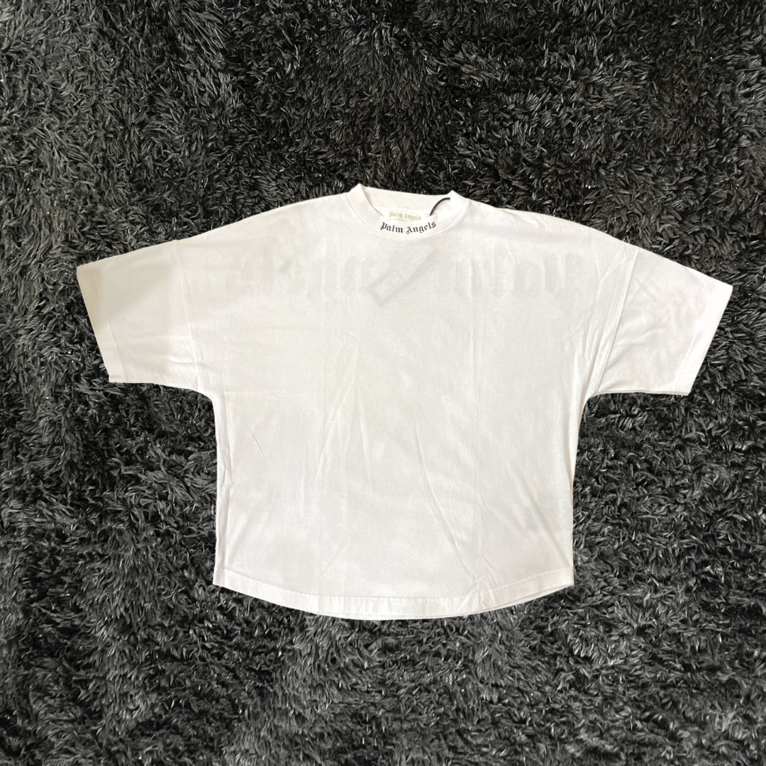 Palm Angels White Black Letters T-Shirt