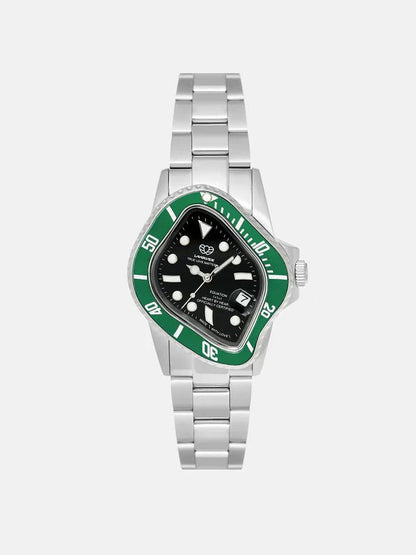 Laarvee Silver Green Bezel/Black Dial Watch - Urban Utility