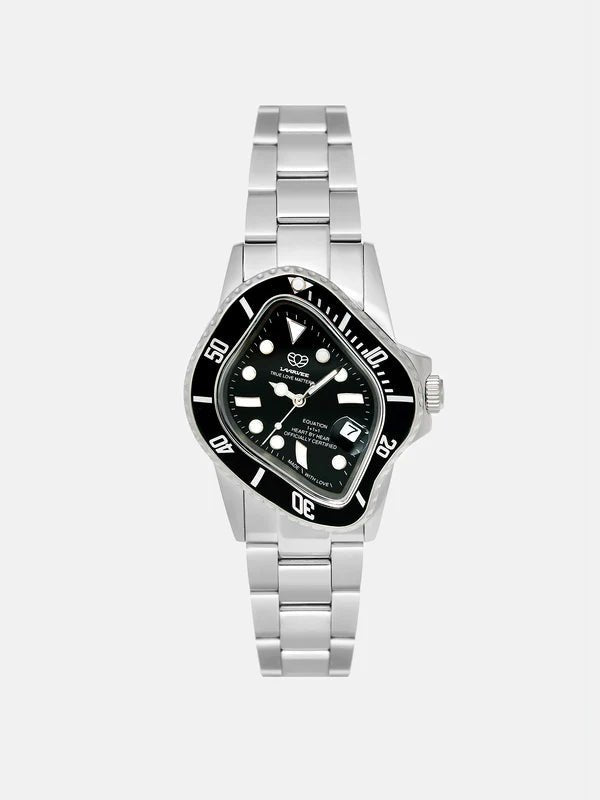 Laarvee Silver Black Bezel/Black Dial Watch - Urban Utility